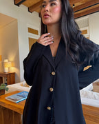 Black Abaya with Golden Buttons