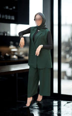 GREEN CREPE BLAZER WITH PANTS