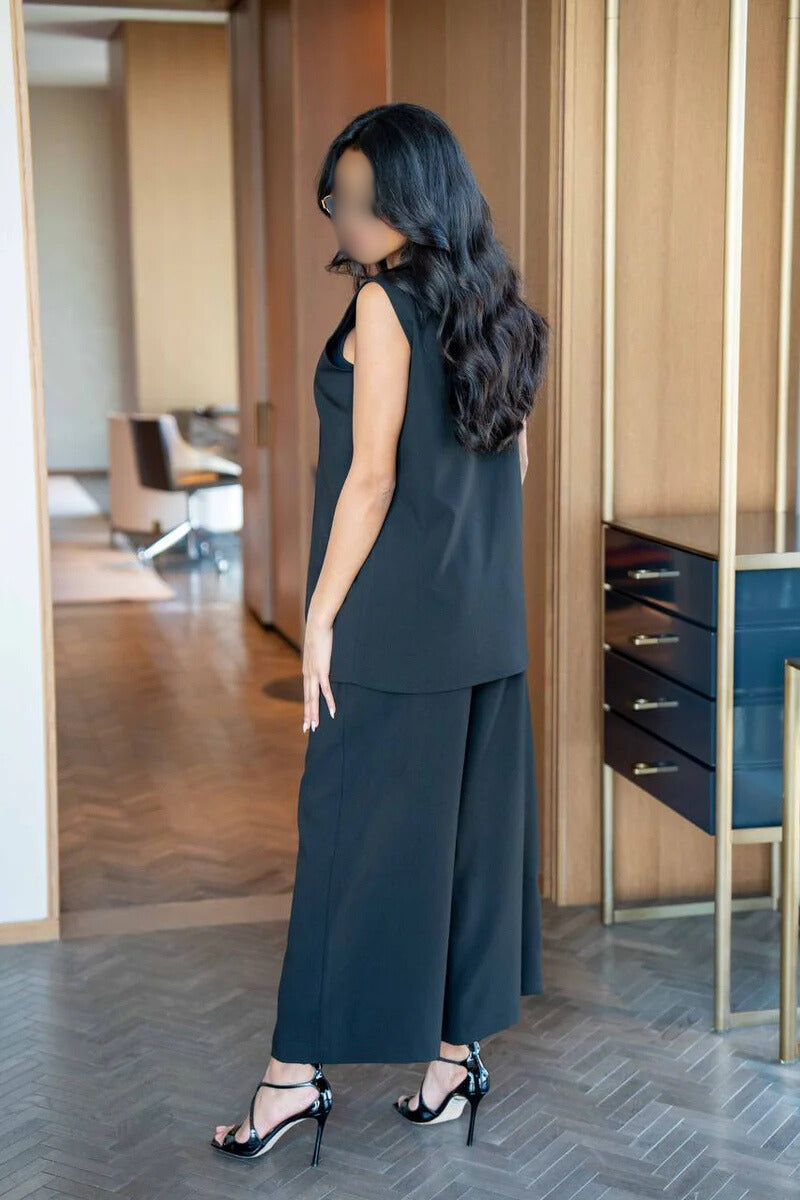 Black Blouse and Pants Set