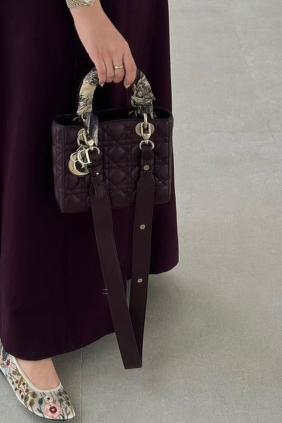 Plum Straight-Cut Abaya with Front Slit