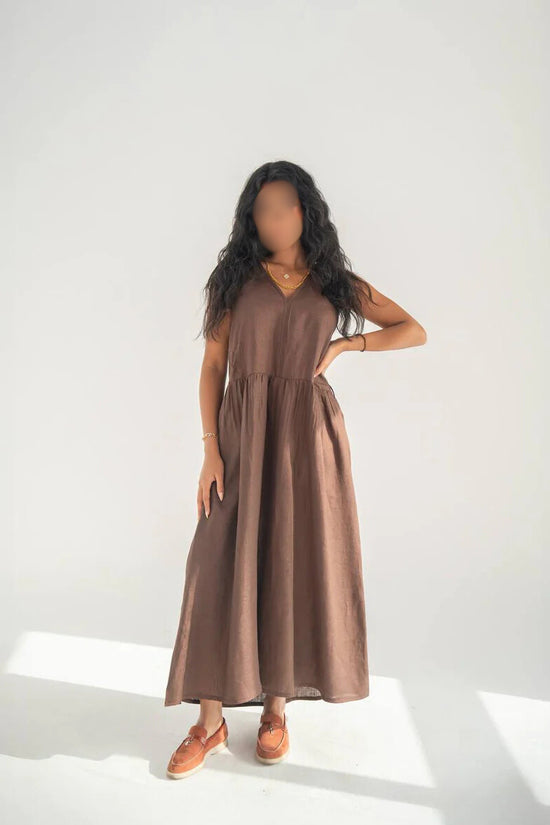 Brown Linen Dress