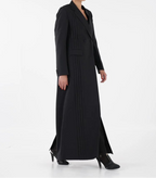 Classic Black Blazer Collar Open Abaya