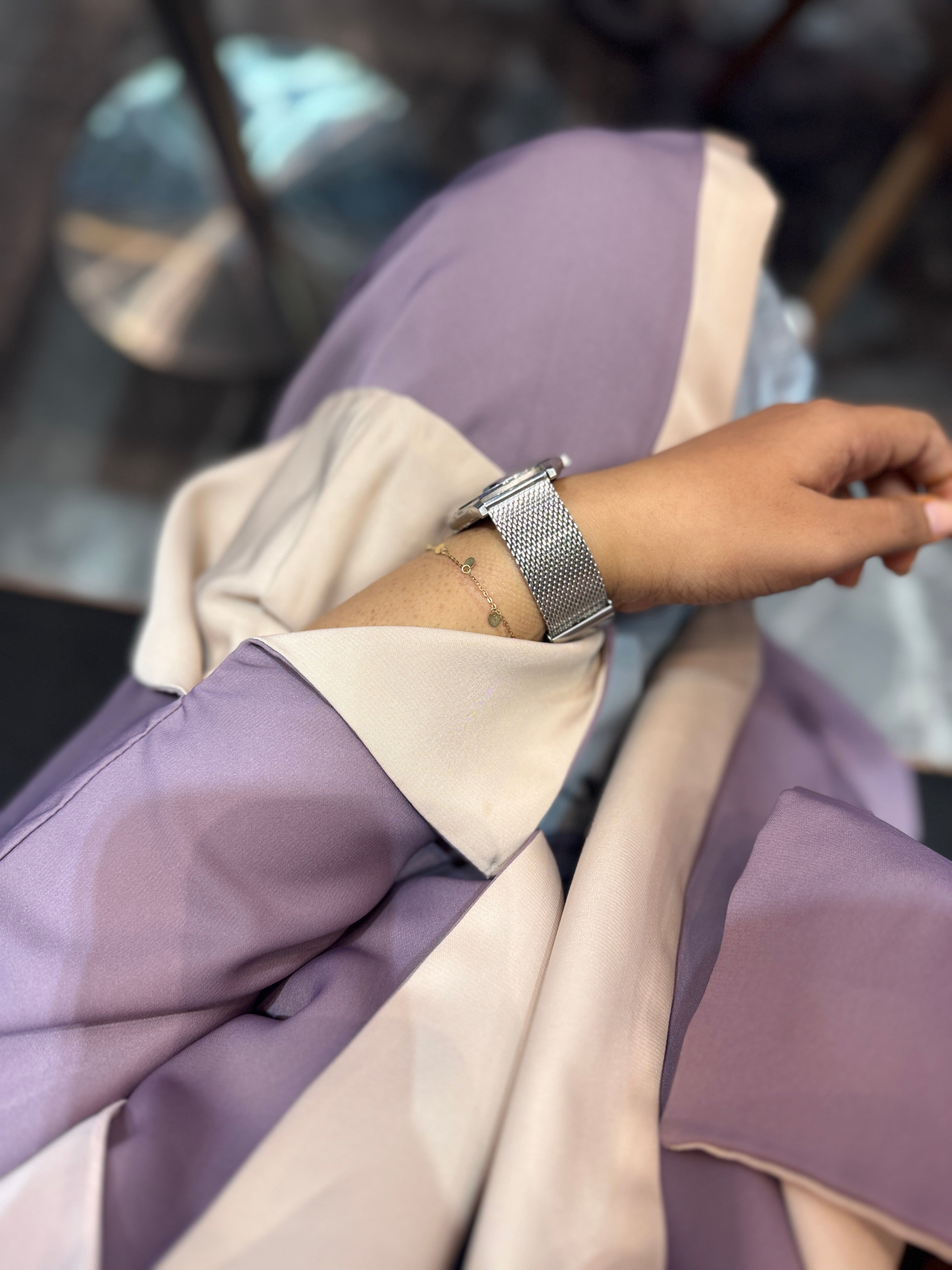 Reversible Abaya with Shaila , Mauve & Beige