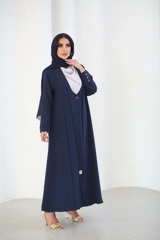 Navy crepe blazer abaya