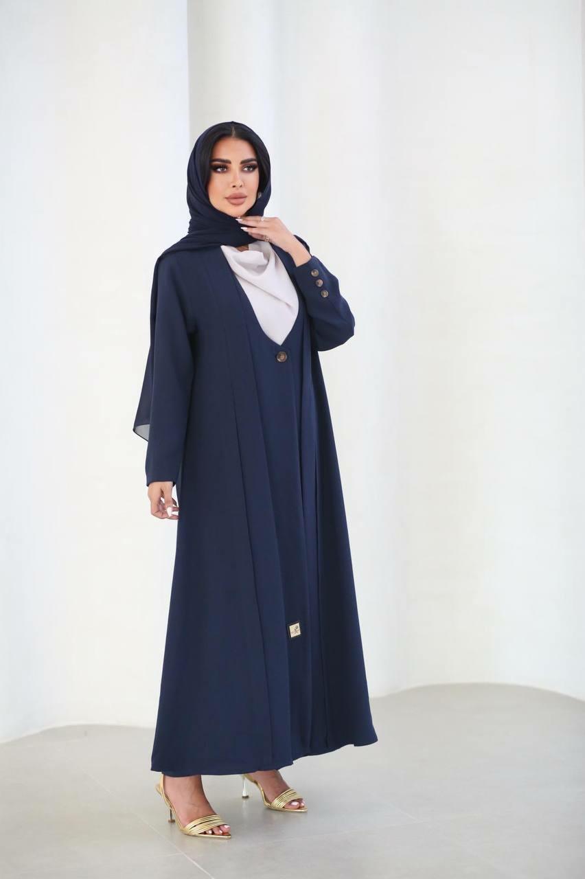 Navy crepe blazer abaya