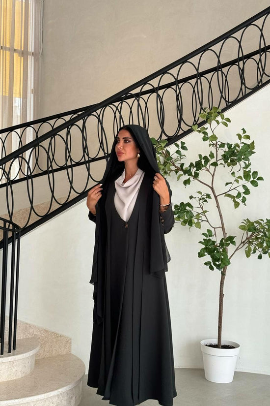 Black crepe blazer abaya