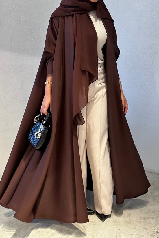 Cloche Cut Abaya - Brown