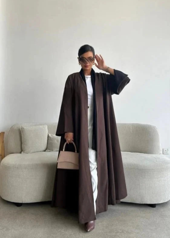 Reversible Abaya with Shaila, Black & Brown