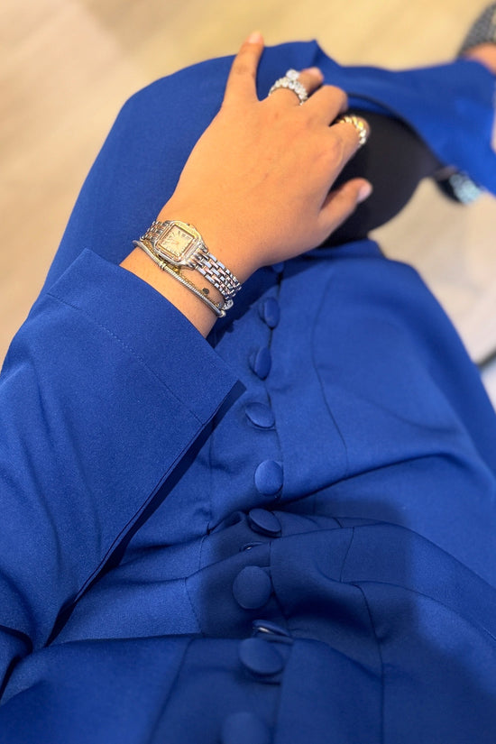 Royal Blue abaya with Shaila