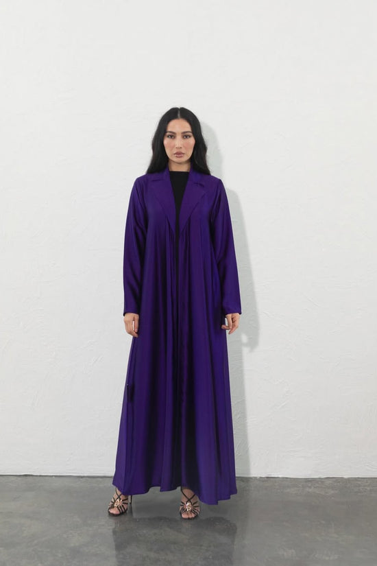Blazer Satin Abaya - royal purple
