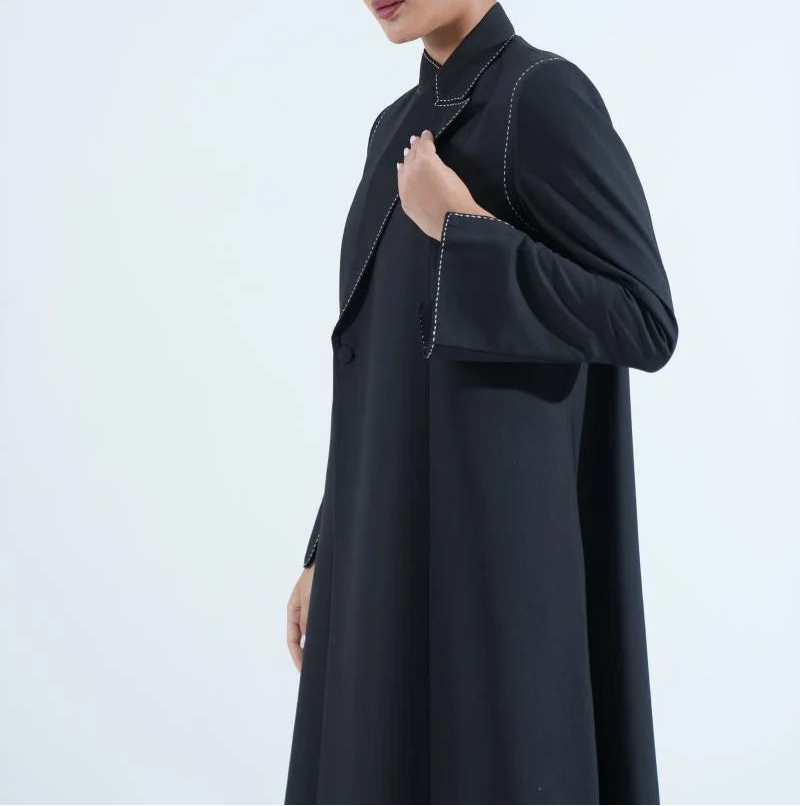 Hand-Embroidered Blazer Abaya