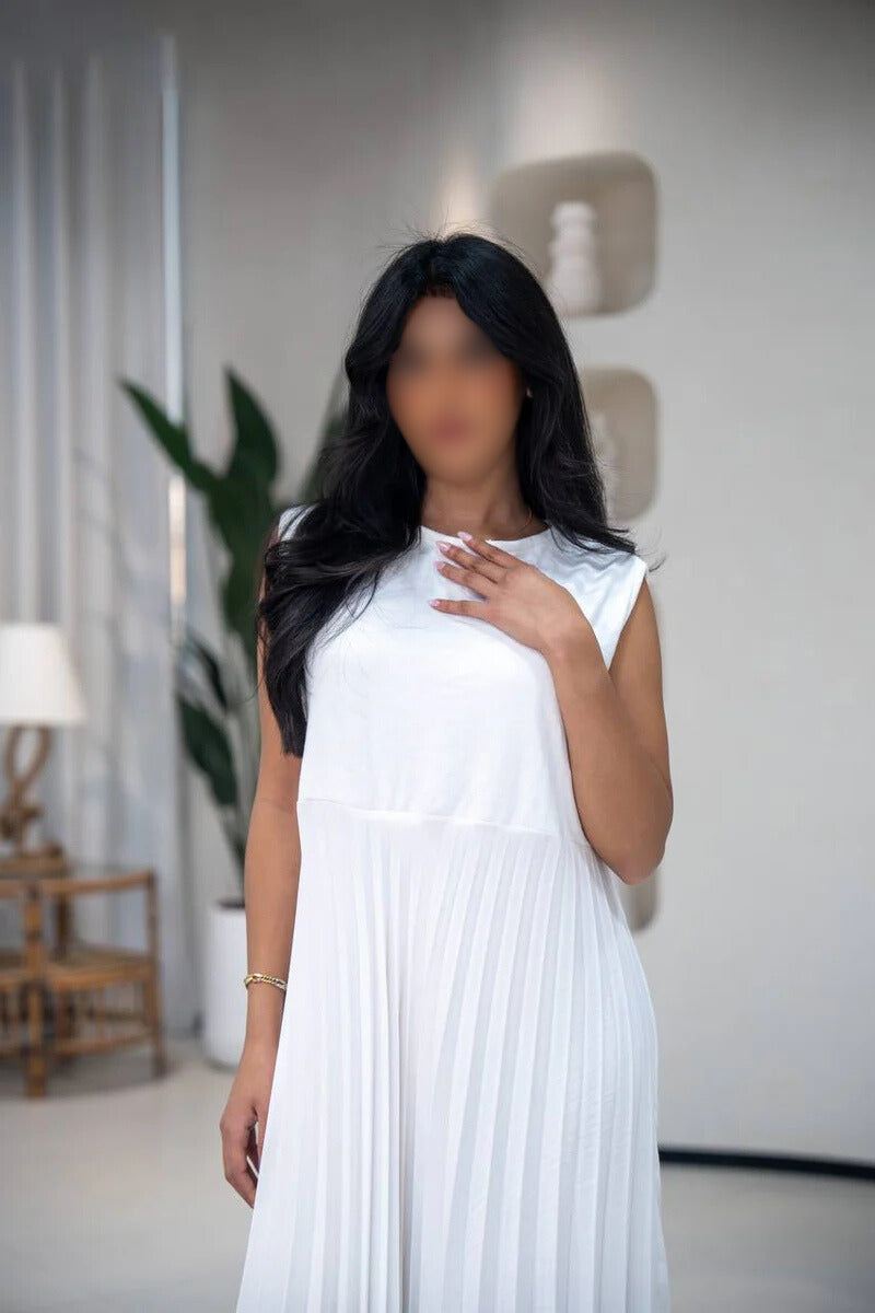 White Crepe Dress