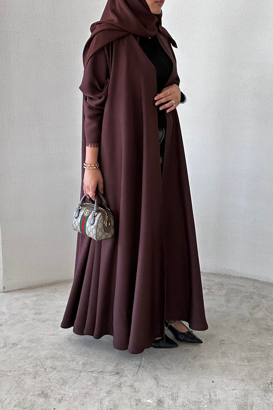 Cloche Cut Abaya - Brown