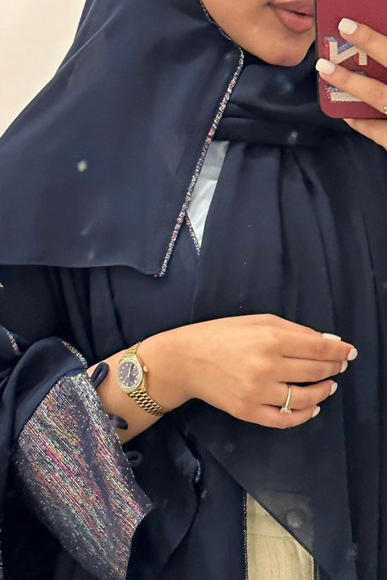 Indonesian crepe with zari linen Abaya