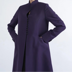 Purple Formal Abaya with Sleek Silhouette and Full Button Front