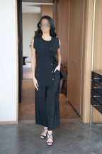 Black Blouse and Pants Set