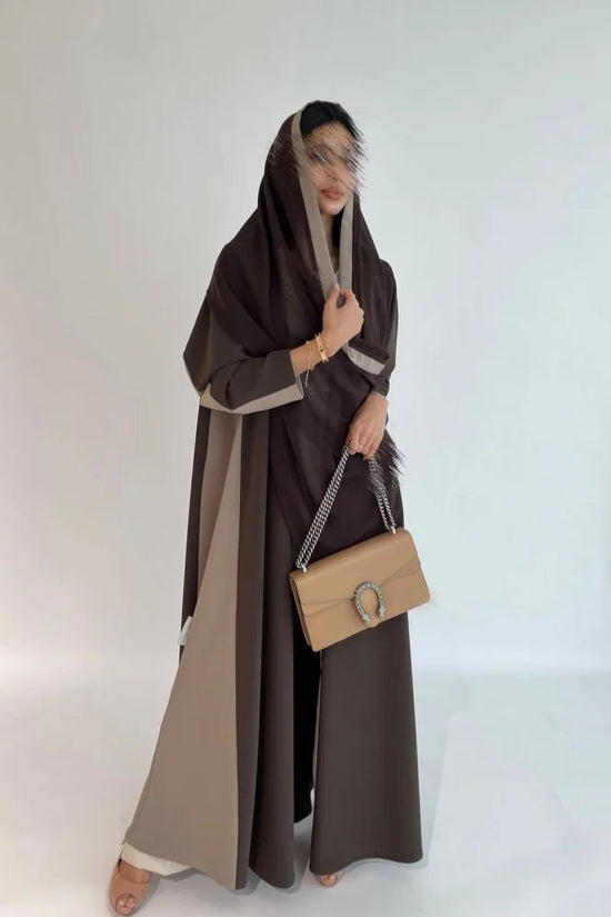 Double Tone Abaya - Brown
