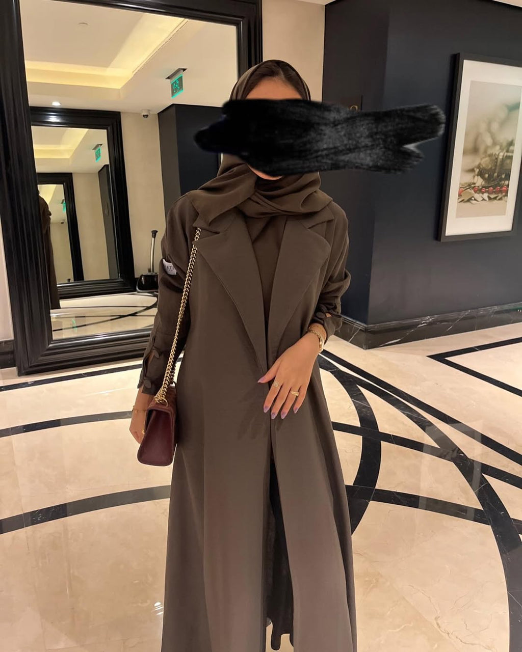 Olive Green Sleeves details Abaya