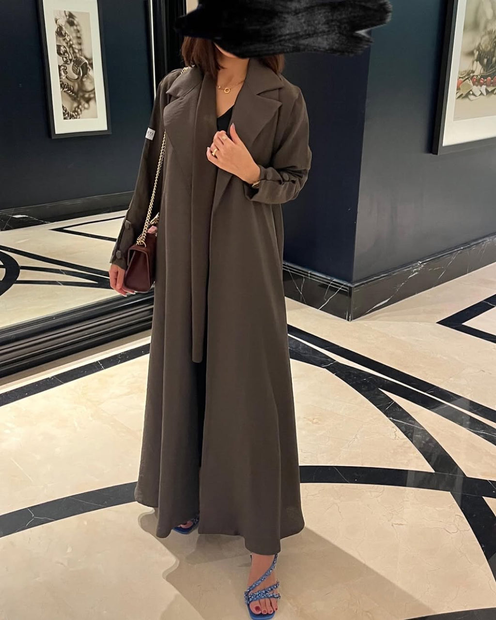 Olive Green Sleeves details Abaya
