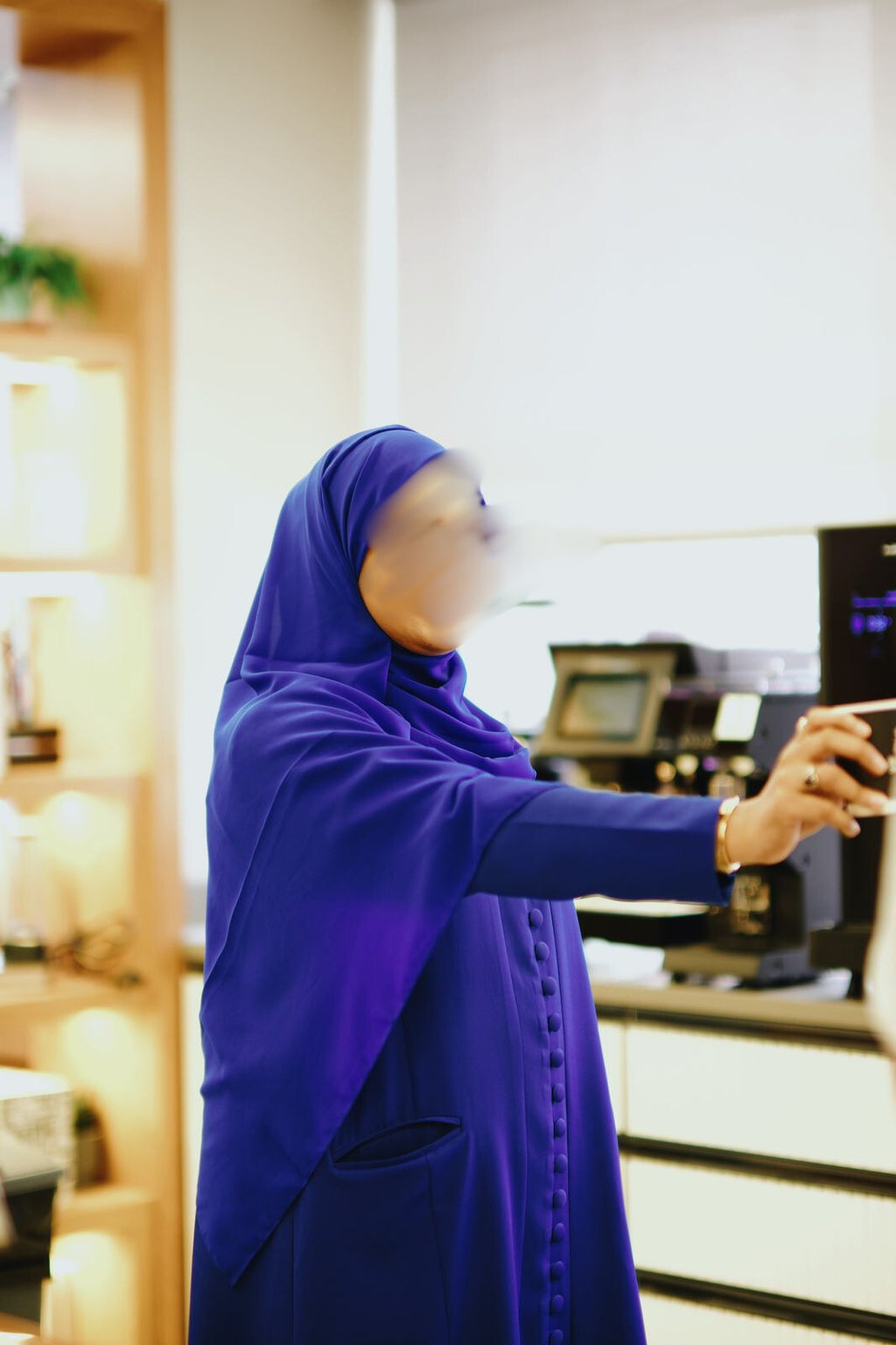 Royal Blue abaya with Shaila