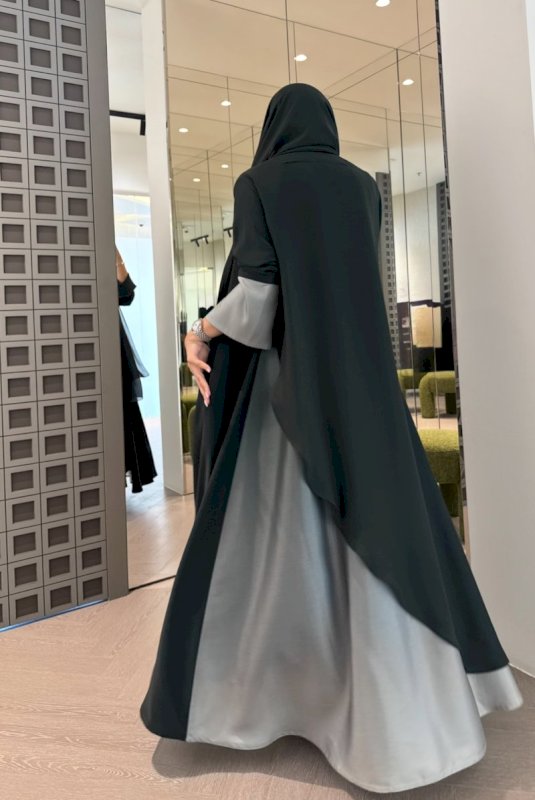 Black with Grey Abaya