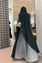 Black with Grey Abaya