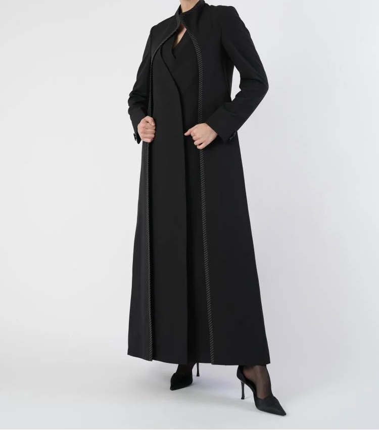 Black Blazer with Pinstripe Detailing