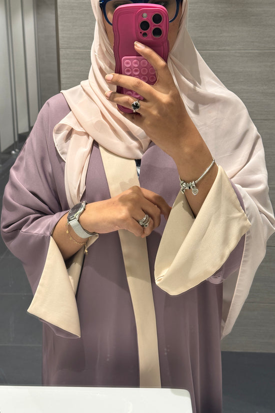 Reversible Abaya with Shaila , Mauve & Beige