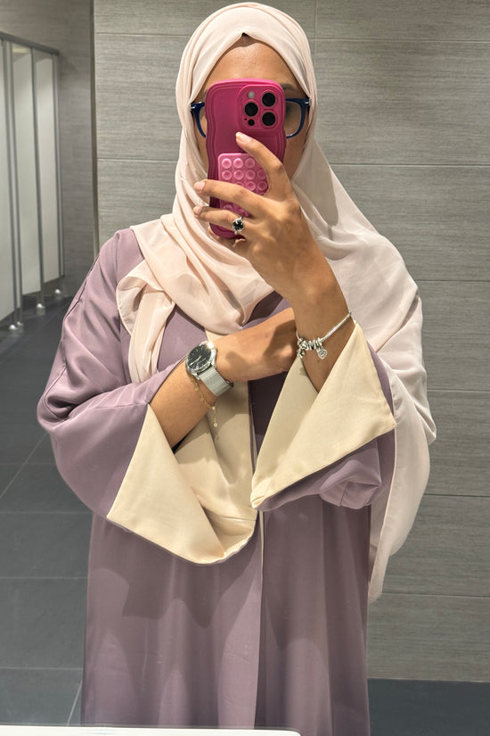 Reversible Abaya with Shaila , Mauve & Beige