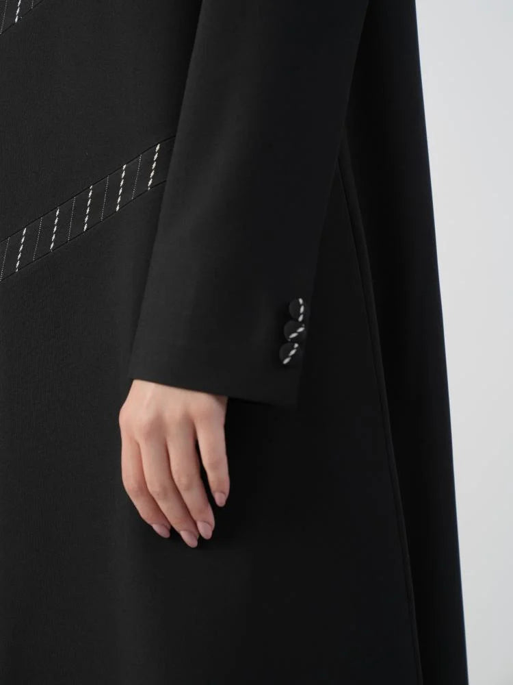 Elegant Black Blazer Abaya with Shaila