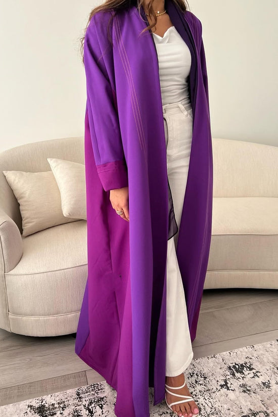 Double Shade Mauve abaya with thread work