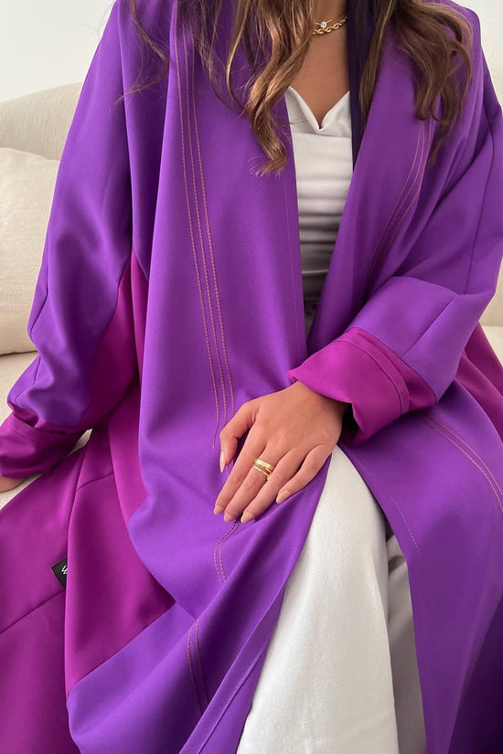 Double Shade Mauve abaya with thread work