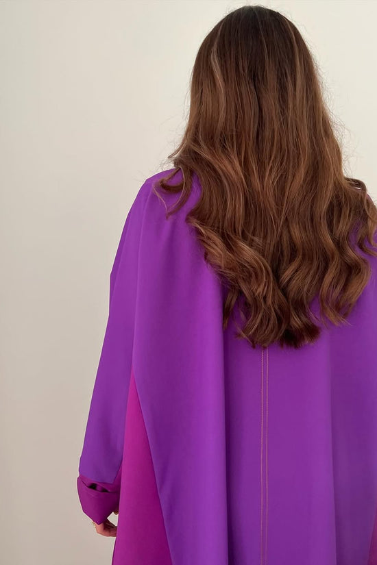 Double Shade Mauve abaya with thread work