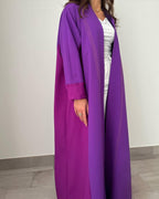 Double Shade Mauve abaya with thread work
