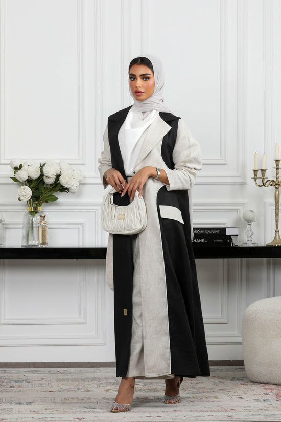 Blazer Linen Abaya with matching pants and Shaila