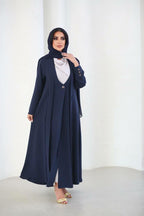 Navy crepe blazer abaya