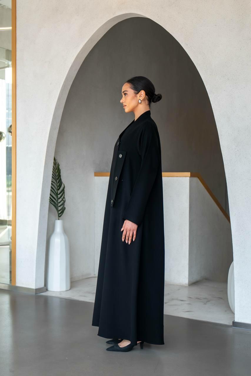 Black crepe abaya for daily wear
