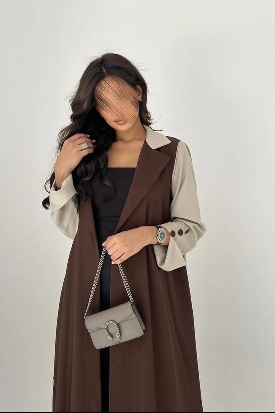 Brown wit Light brown combination Abaya