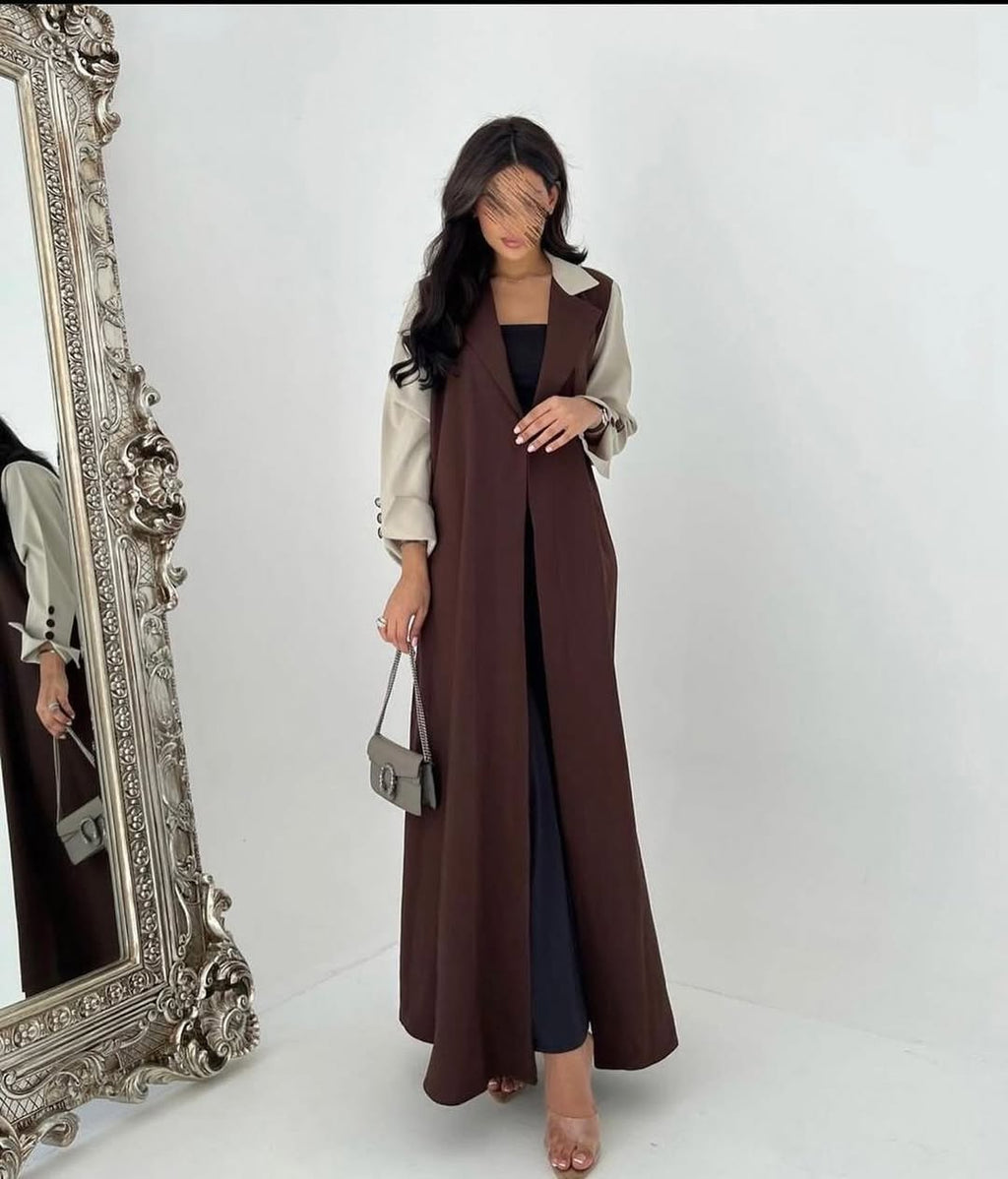 Brown wit Light brown combination Abaya