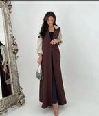Brown wit Light brown combination Abaya