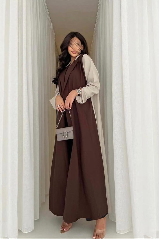 Brown wit Light brown combination Abaya