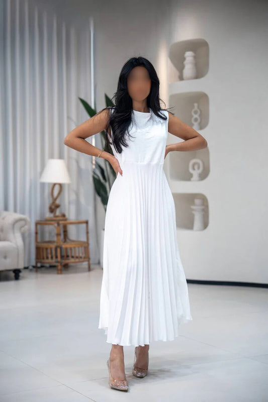 White Crepe Dress