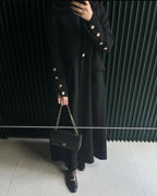 Black with Golden Button details Abaya