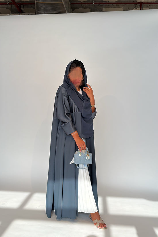 Flared cut with a collar Abaya - Green