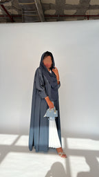 Flared cut with a collar Abaya - Green