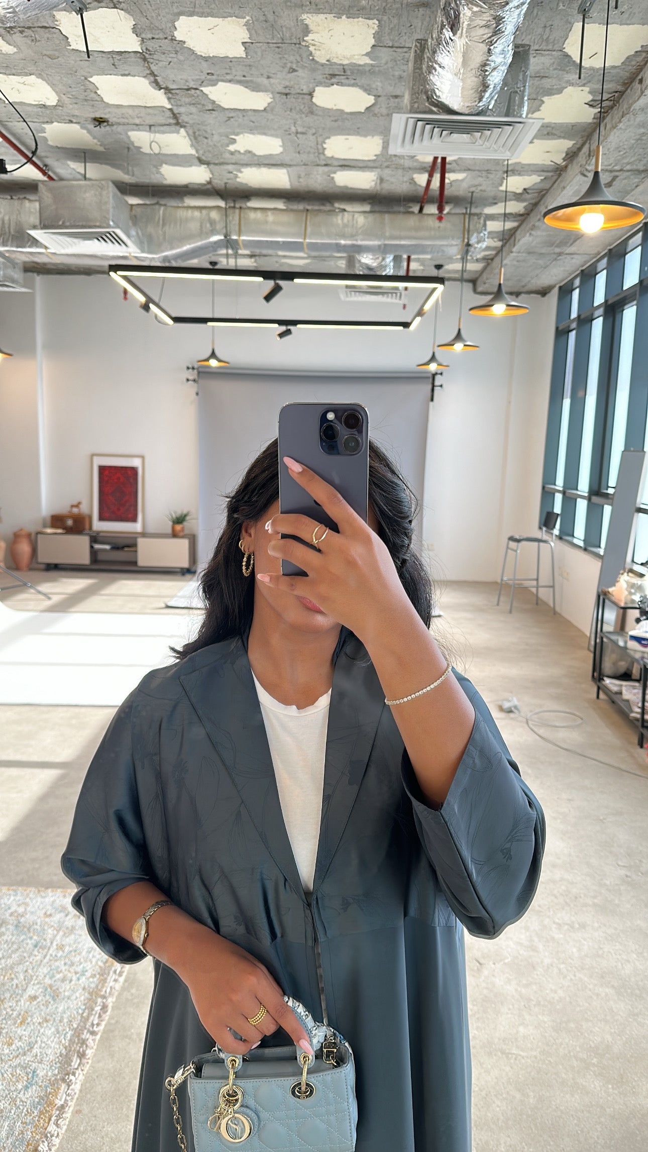 Flared cut with a collar Abaya - Green