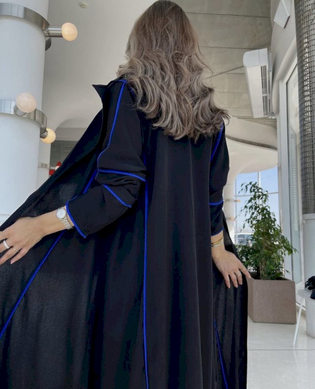 Blazer Abaya with Blue Piping
