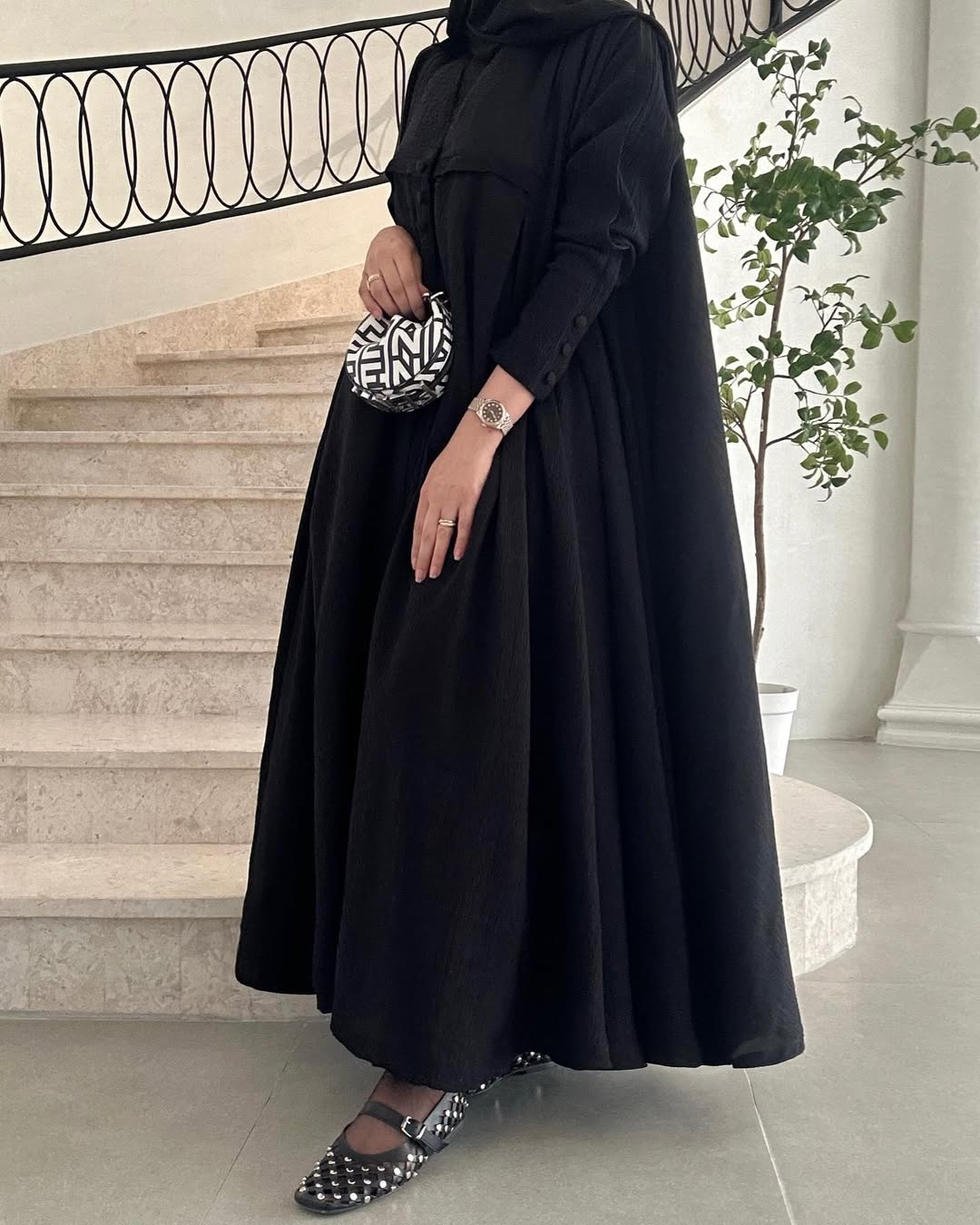Black Plain Summer Abaya 012