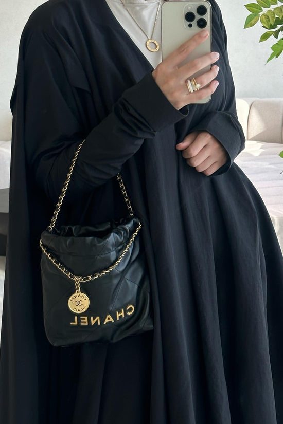 Black Plain Summer Abaya 011