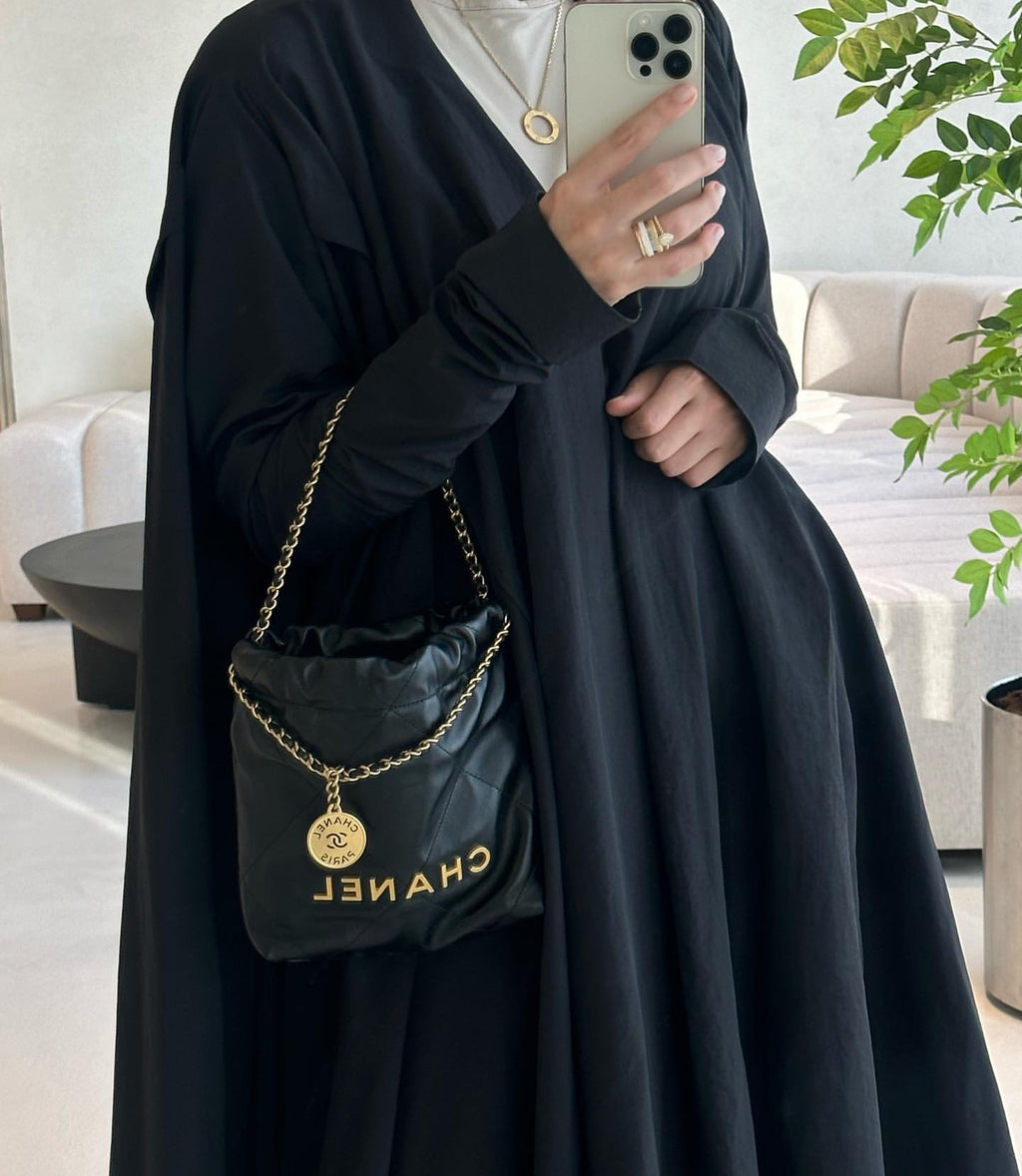 Black Plain Summer Abaya 011